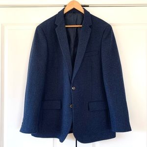 J Crew Thompson Blazer Jacket Blue Flannel Wool Blend Sports Coat Size 44 R